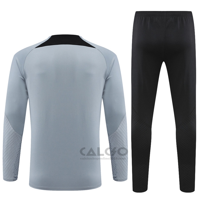 Tuta da Track di Felpa Paris Saint-Germain Jordan 2022-2023 Grigio